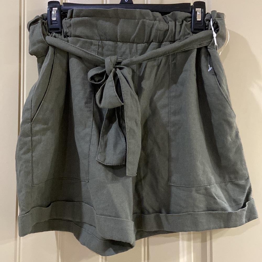 Olive Green Cuffed Shorts by Simply Blessed Brand.